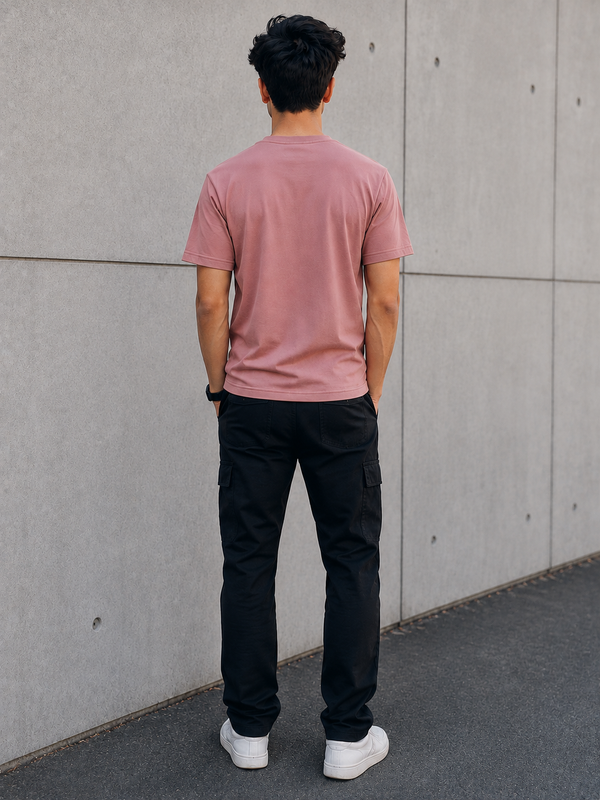 Minimalist Crewneck Tee - Dusty Pink