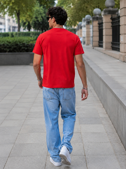 Eagle Graphic Crewneck Tee - Red for Men
