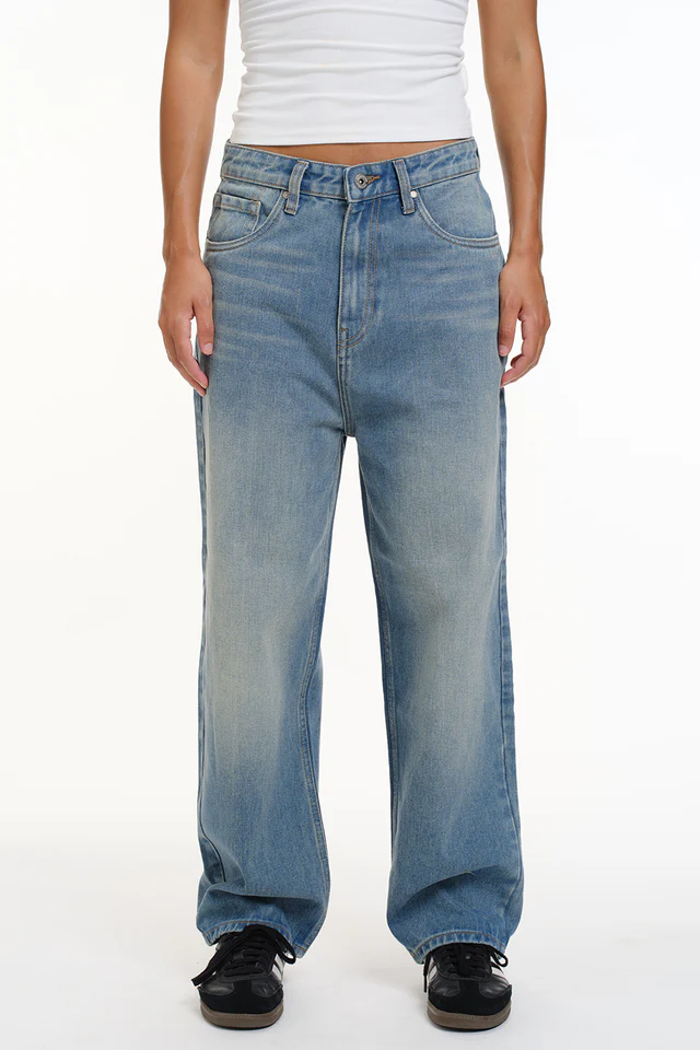 Crisp Blue Wide-Leg Jeans