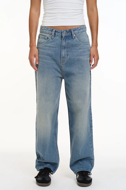 Crisp Blue Wide-Leg Jeans