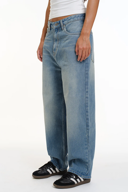 Crisp Blue Wide-Leg Jeans