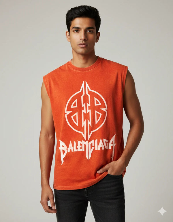 Bold Balenciaga-Inspired Sleeveless Tank Top